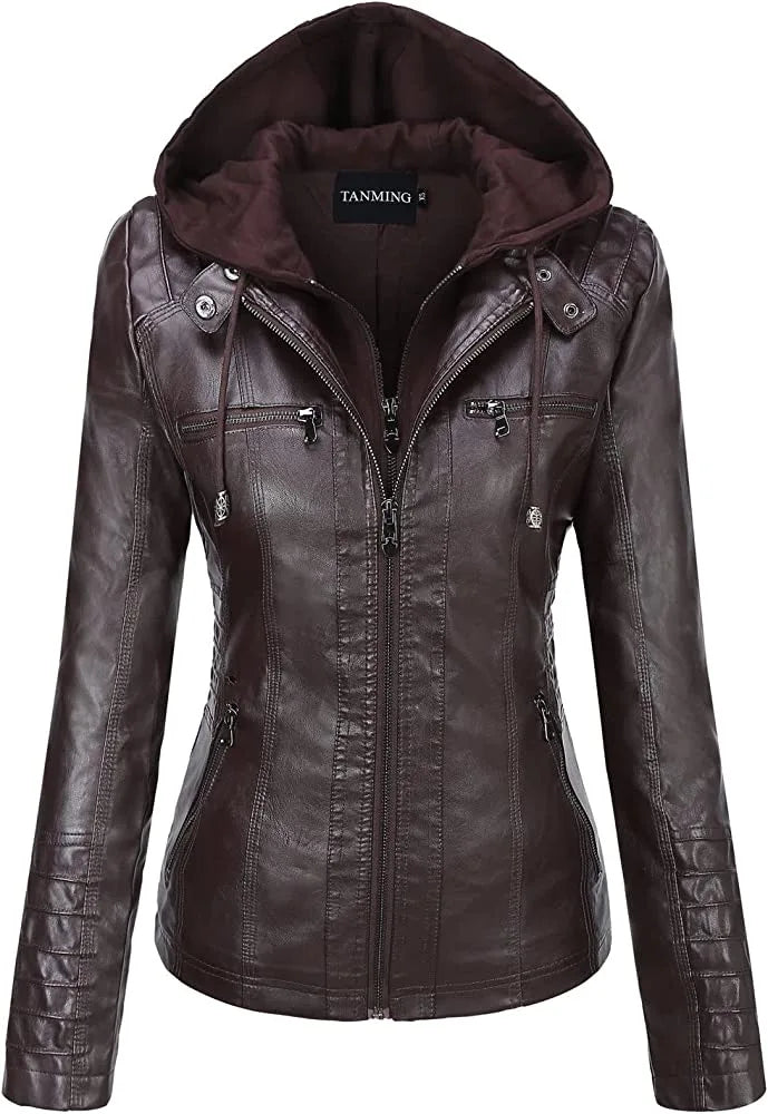 AMARA | HOODED LEATHER JACKET