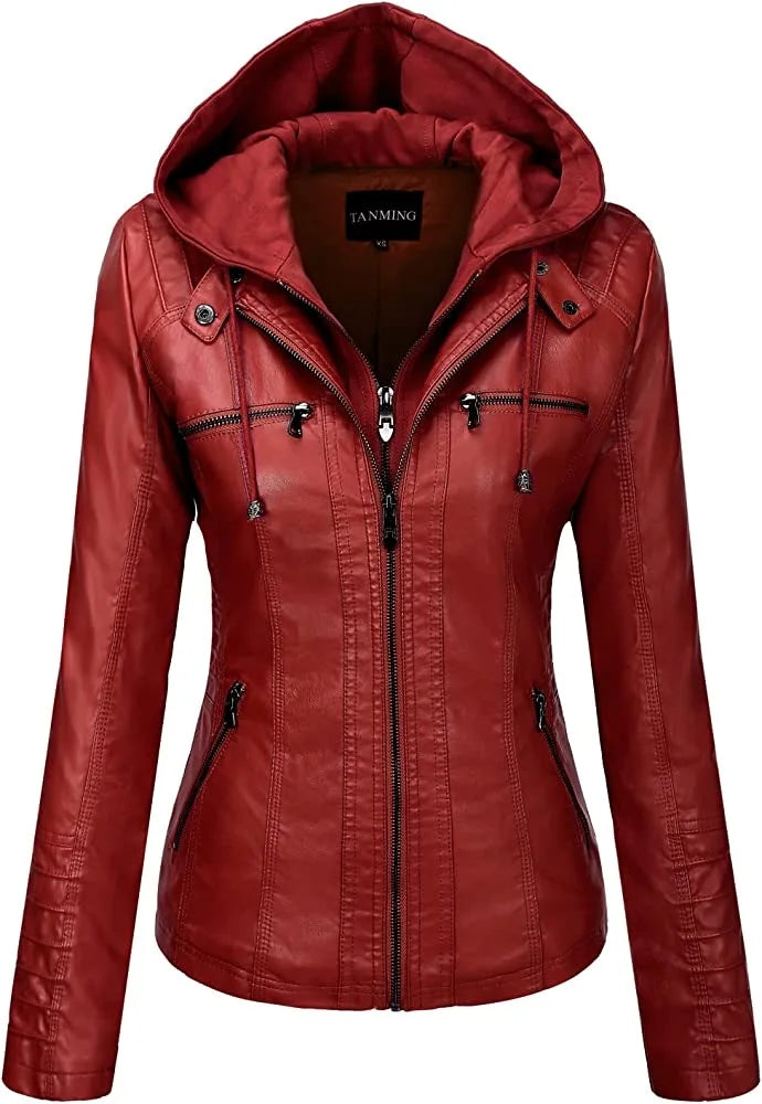 AMARA | HOODED LEATHER JACKET