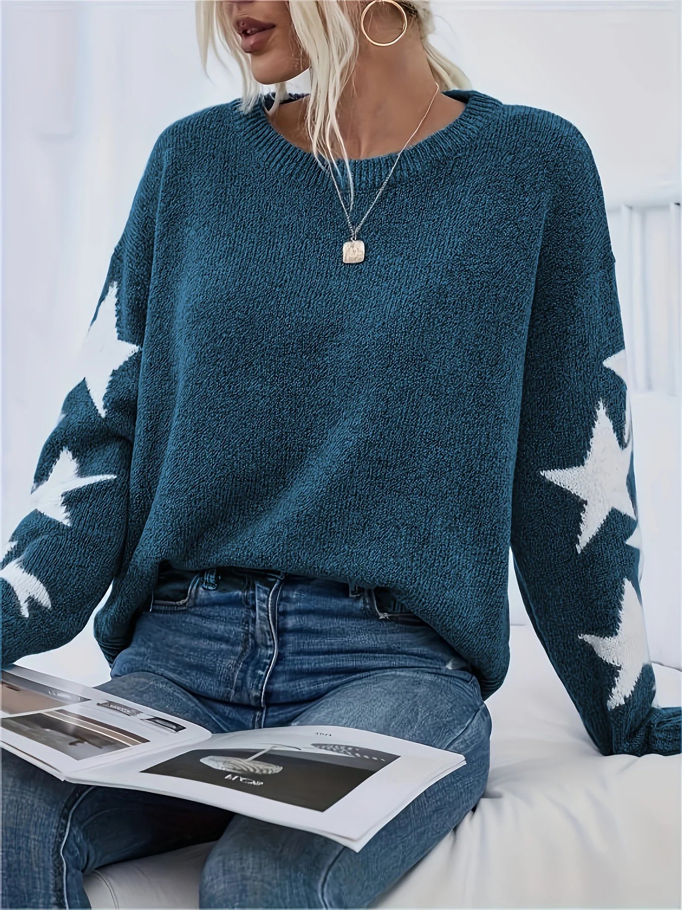 COZY STAR KNIT SWEATER