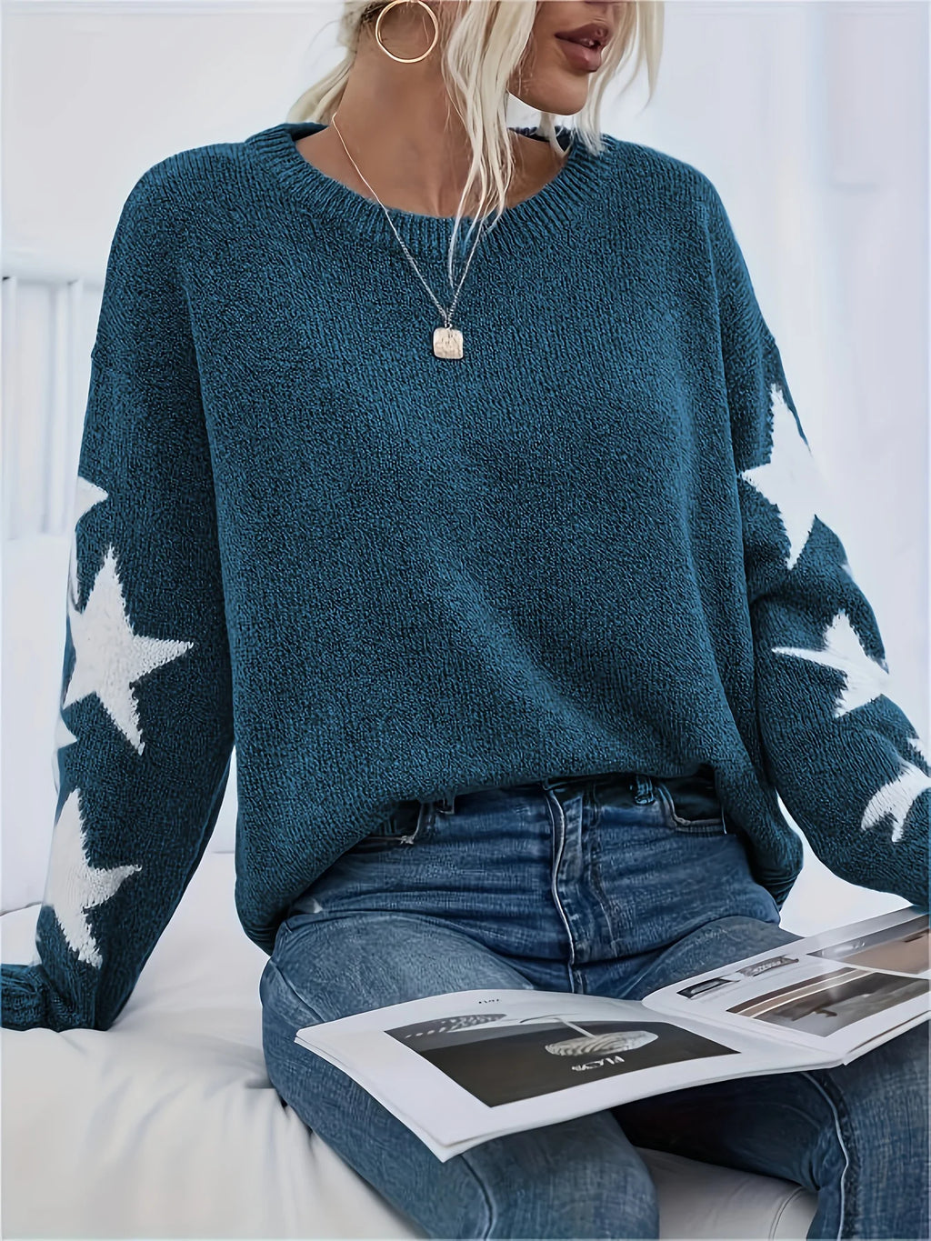 COZY STAR KNIT SWEATER
