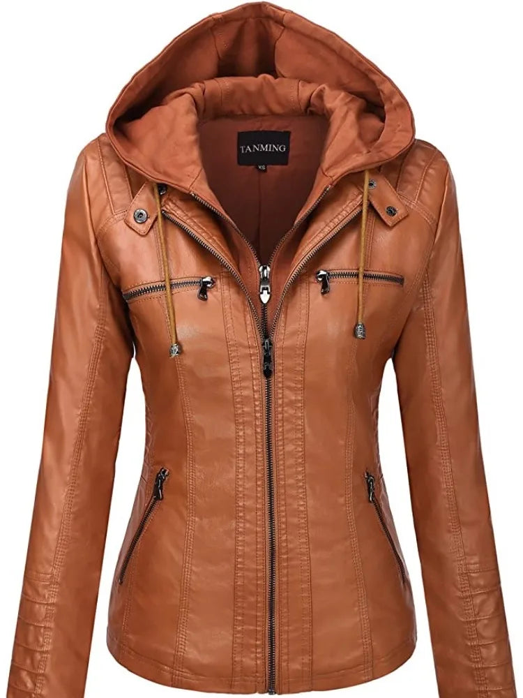 AMARA | HOODED LEATHER JACKET