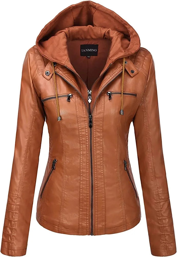 AMARA | HOODED LEATHER JACKET