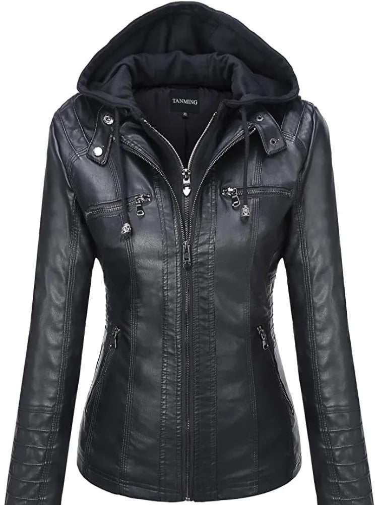 AMARA | HOODED LEATHER JACKET