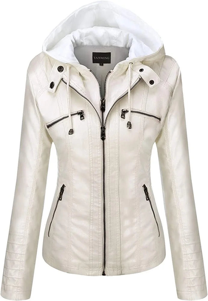 AMARA | HOODED LEATHER JACKET