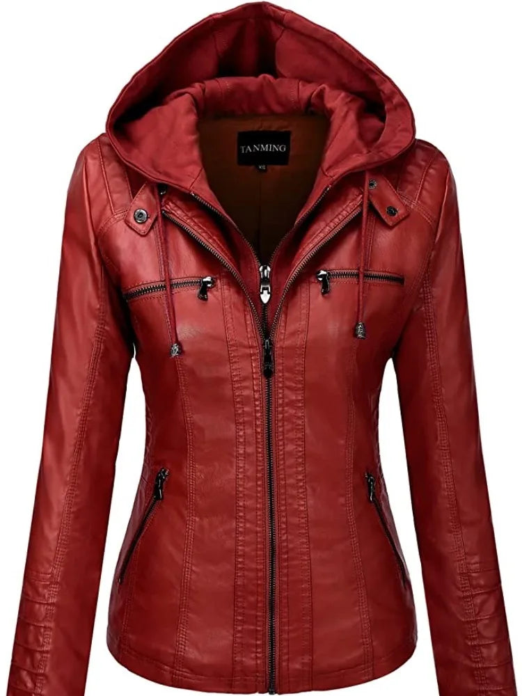 AMARA | HOODED LEATHER JACKET